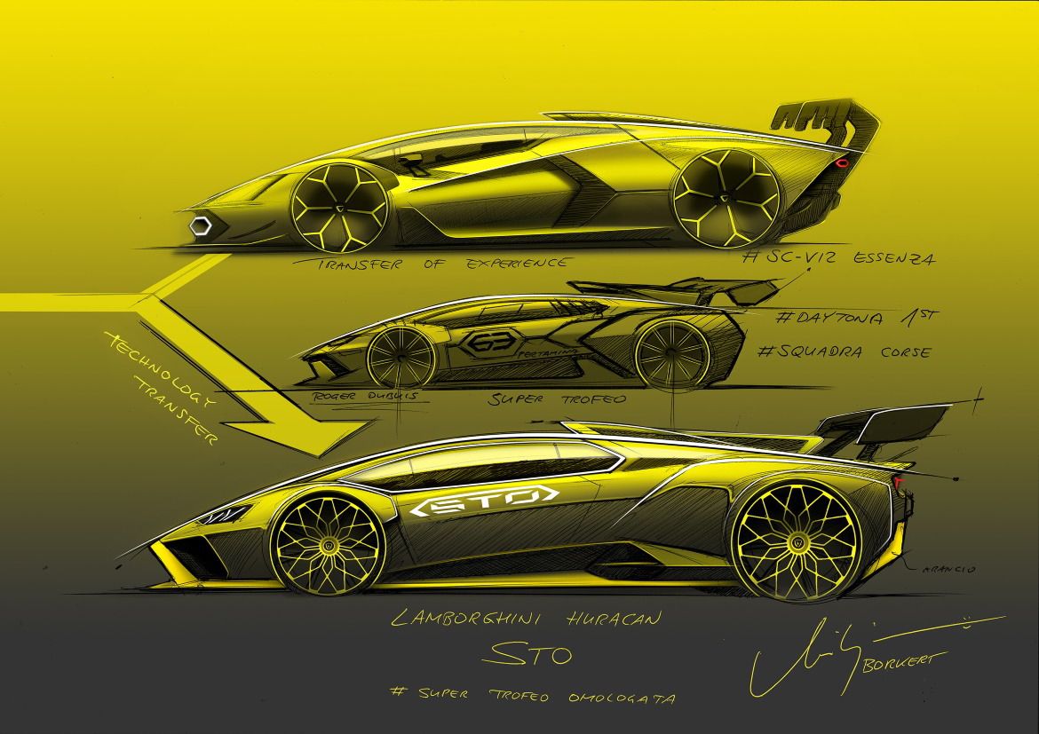 Sketch del modelo Huracán STO (Autor: Lamborghini)