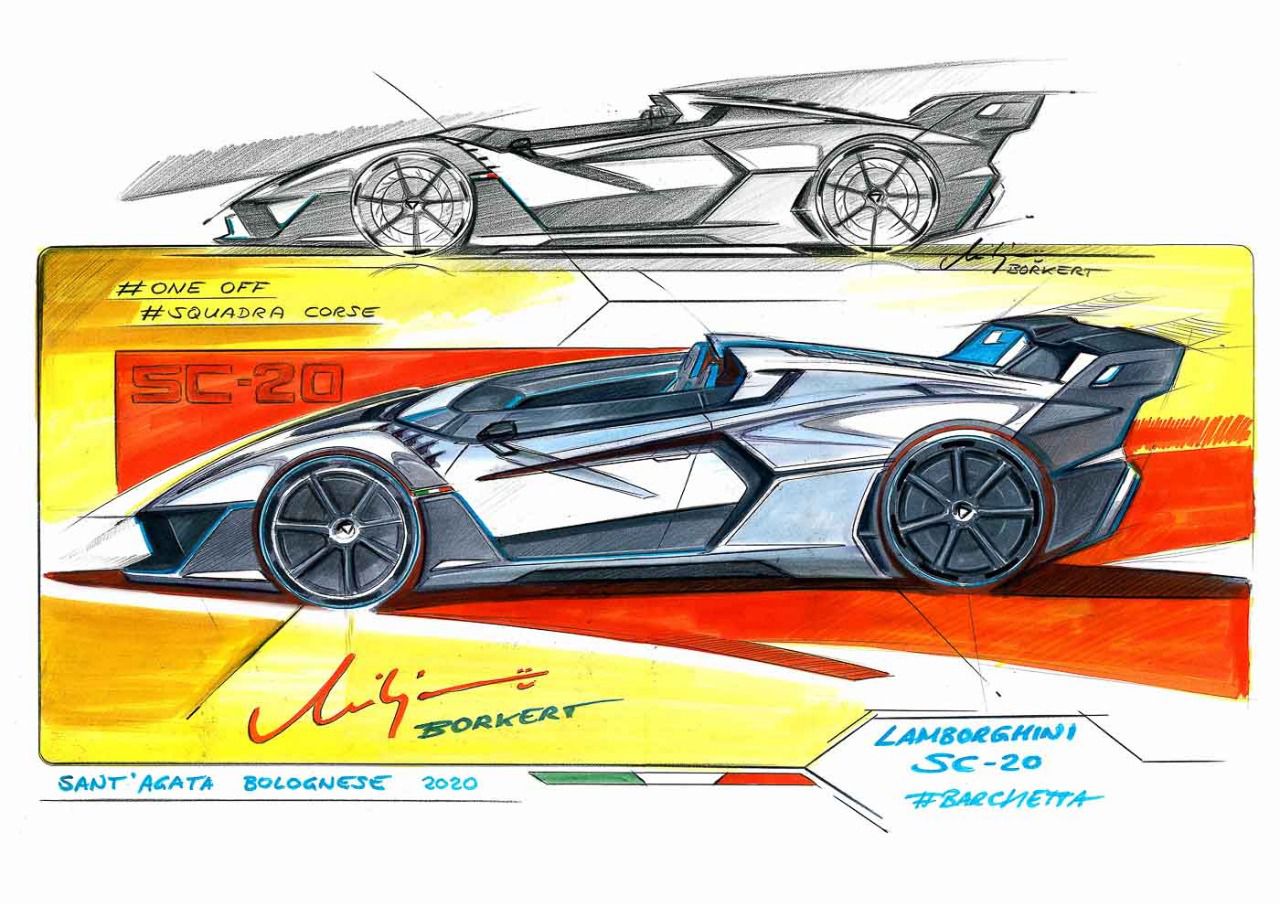 Sketch del segundo One-off de la compañía, SC20 (Autor: Lamborghini)