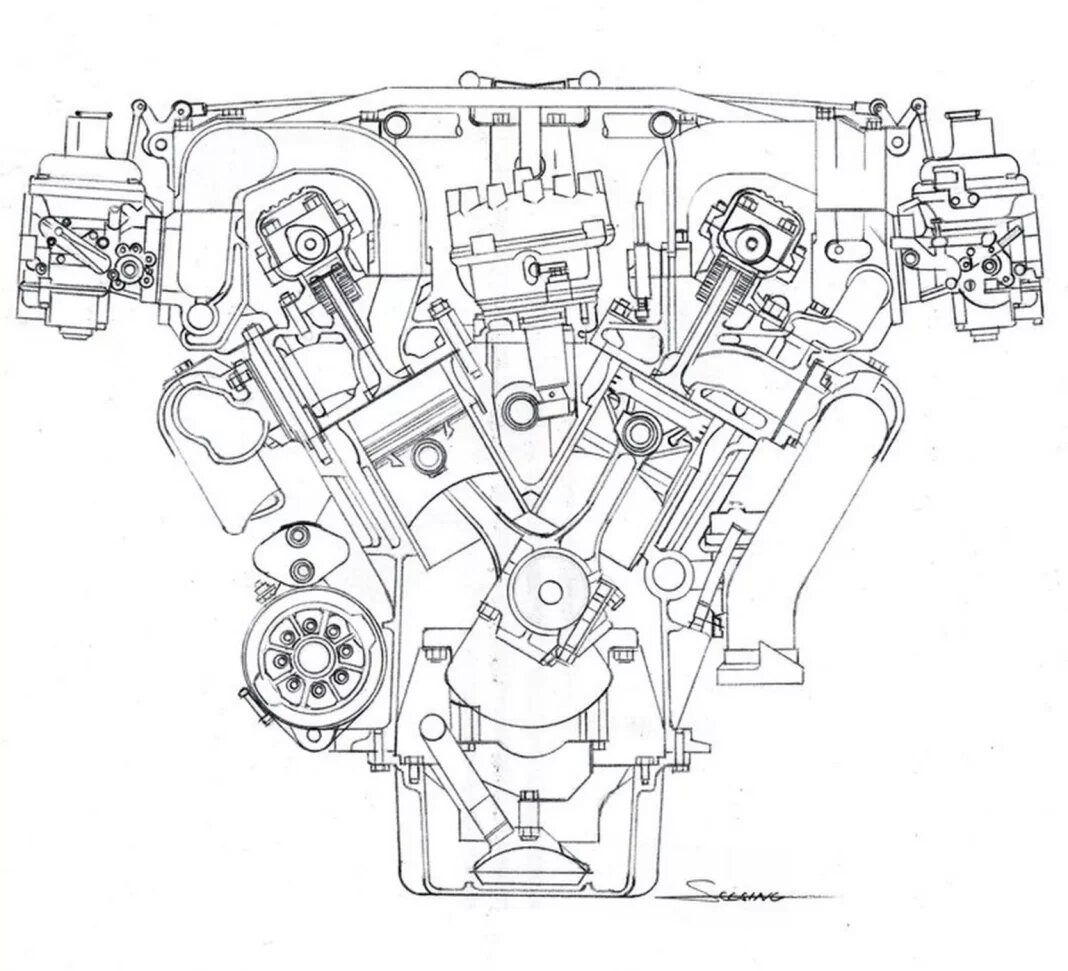 Motor V12 adaptado para hidrogeno del Ventidue Competizione 