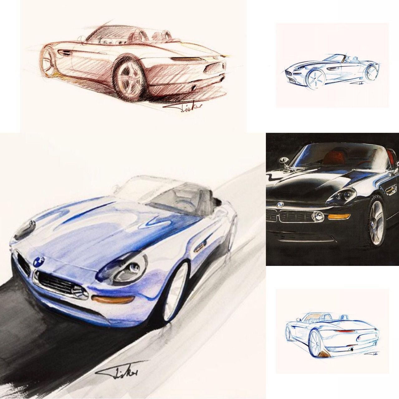 Sketch del modelo BMW Z8 (Autor: Henrik Fisker)