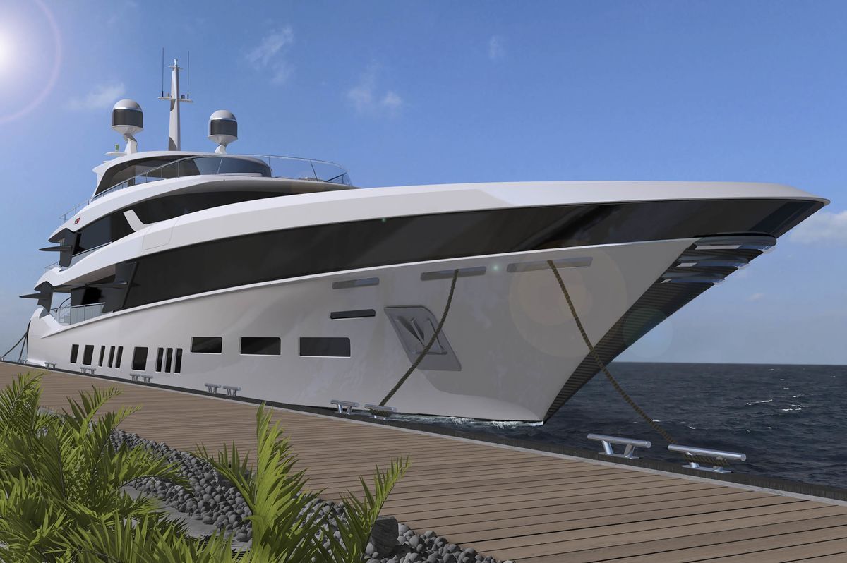 Render en 3D del Yate Benetti Fisker 50 (Autor: Henrik Fisker)