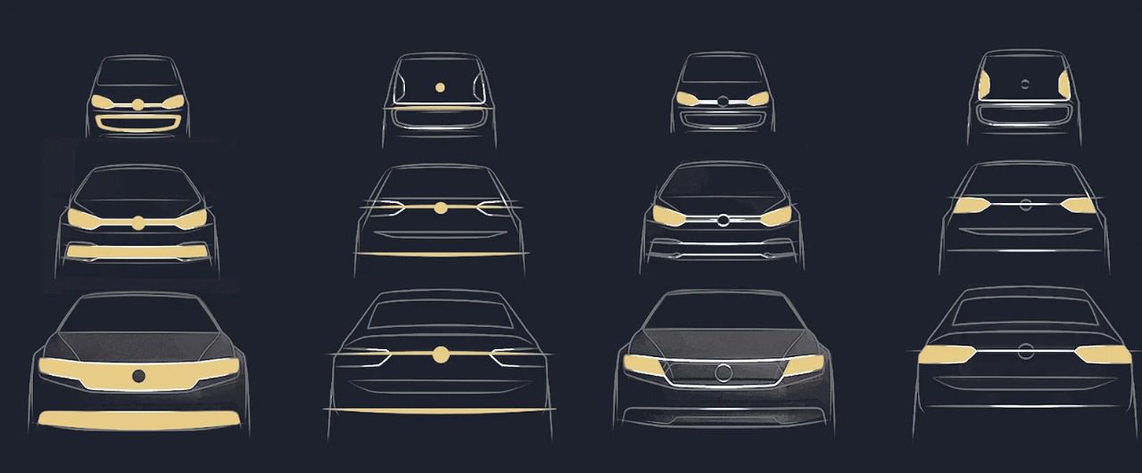 Evolución y desarrollo del diseño en los diferentes modelos con el ADN y lenguaje de diseño de Volkswagen (Autor: Walter de Silva)