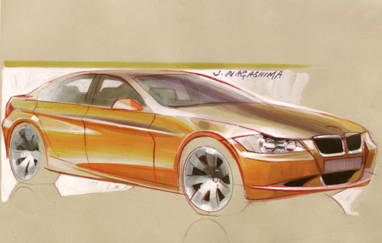 Sketch de la nueva generación E90 renovada del modelo Serie 3 