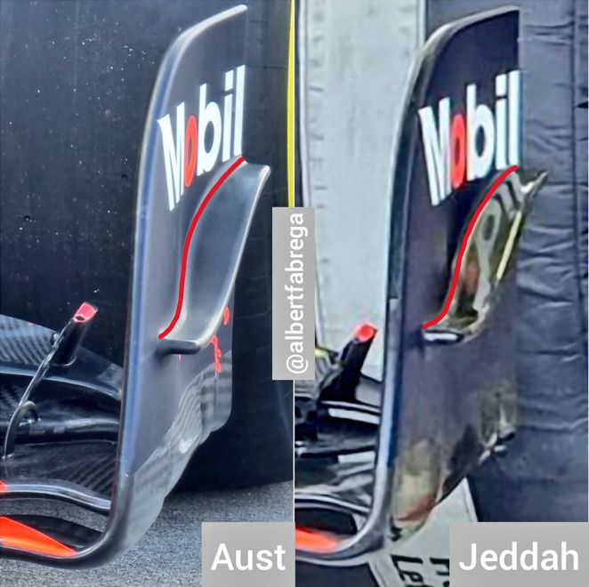 Nuevo diseño de los endplate del RB19