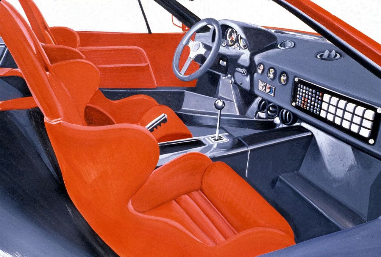 Diseño interior del Ferrari F40