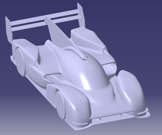 Ejemplo de modelo de coche en CATIA V5