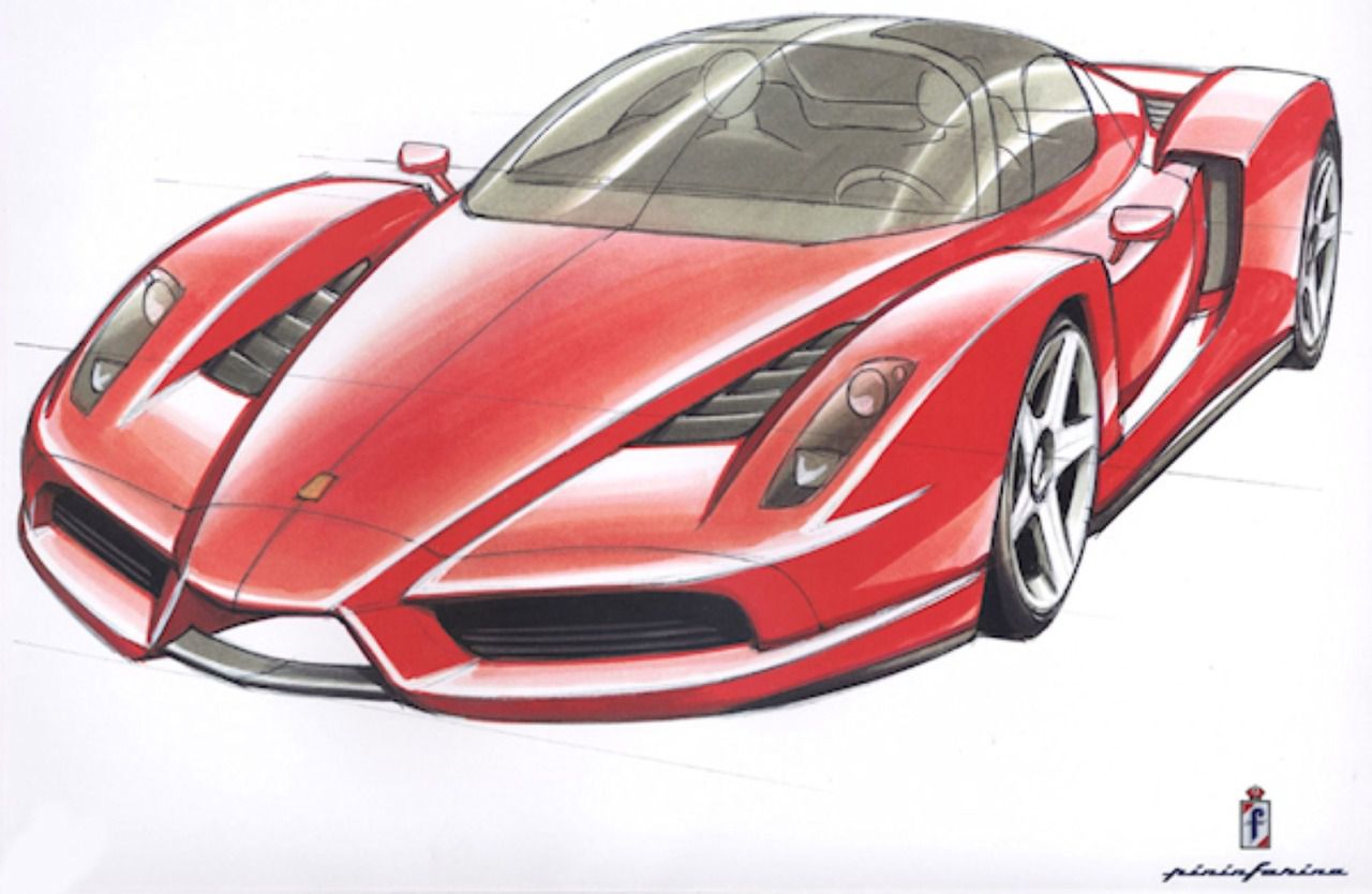 Boceto original del modelo Ferrari Enzo 