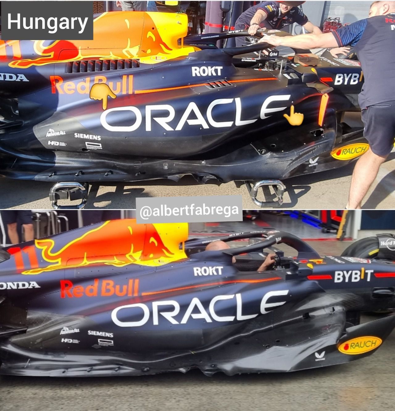 Nuevo pontón y borde del suelo del RB19