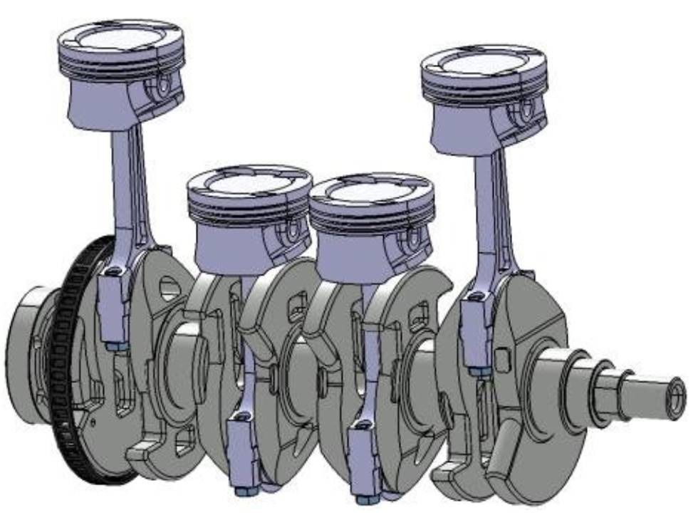 Diseño CAD de motor de combustión