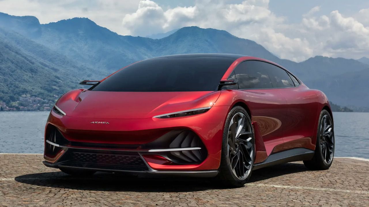 Maqueta virtual en 3D del modelo deportivo eléctrico Aehra Sedan 