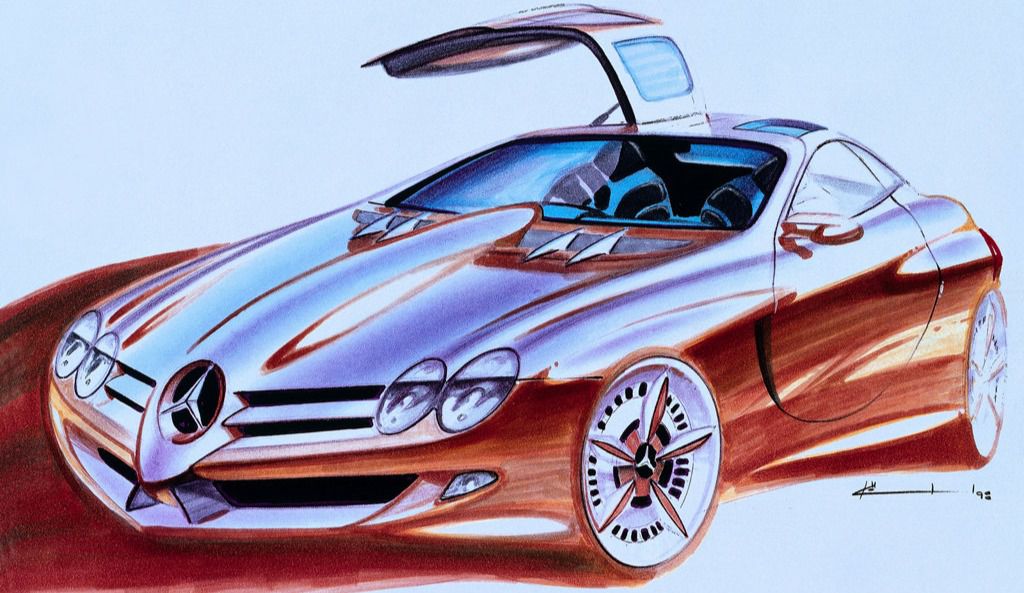 Sketch del prototipo Mercedes-Benz SLR McLaren Concept