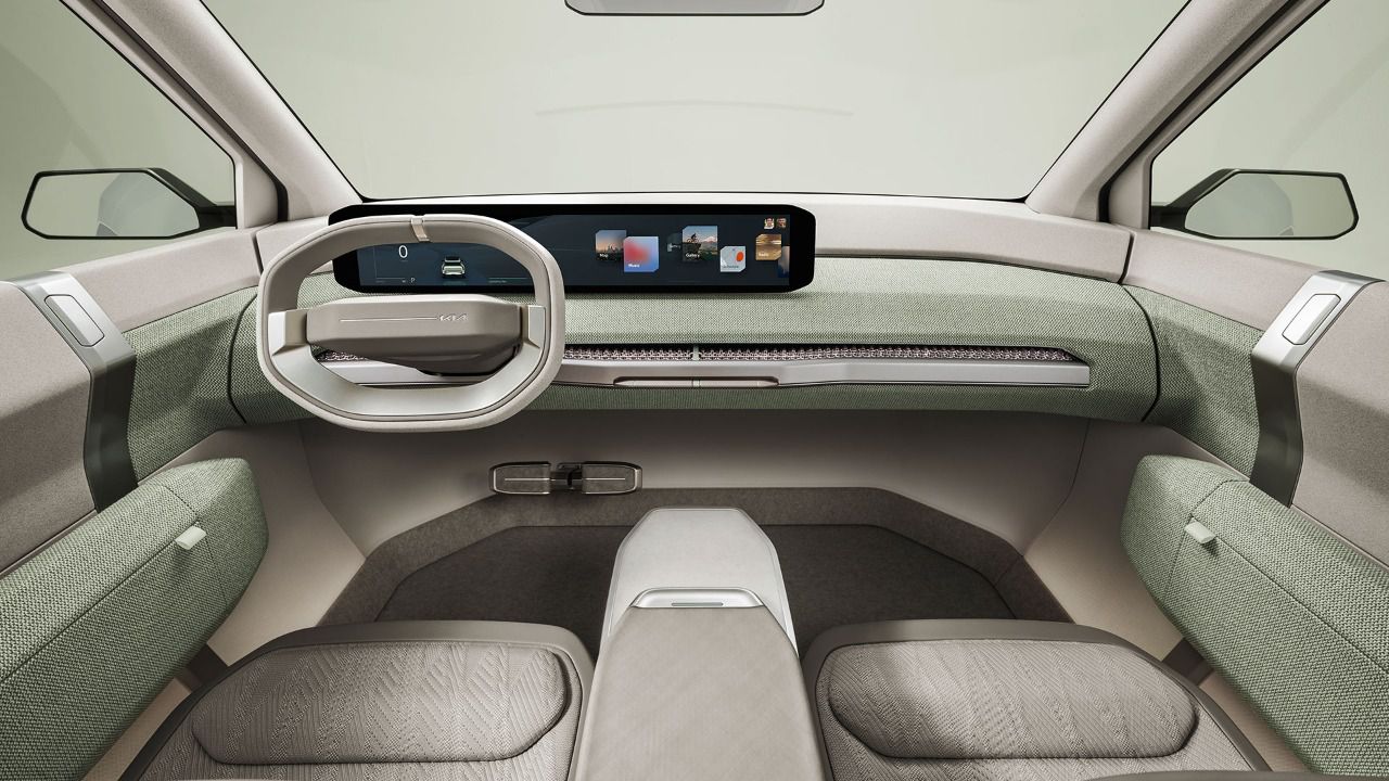 Interior del Kia EV3 Concept