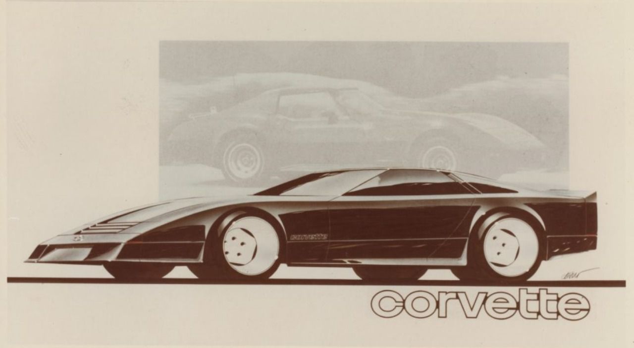 Diseño inicial de Jerry Palmer sobre el modelo Corvette de cuarta generación