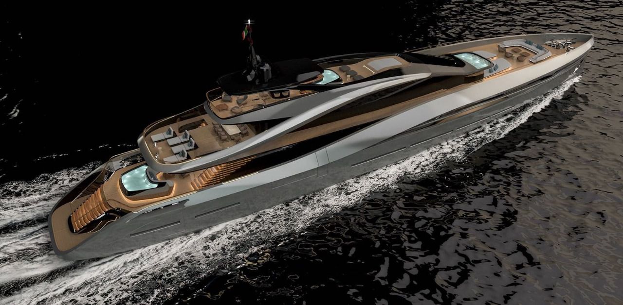 Proyecto conceptual naval del superyate Rossivani Pininfarina Super Sport Yacht 65