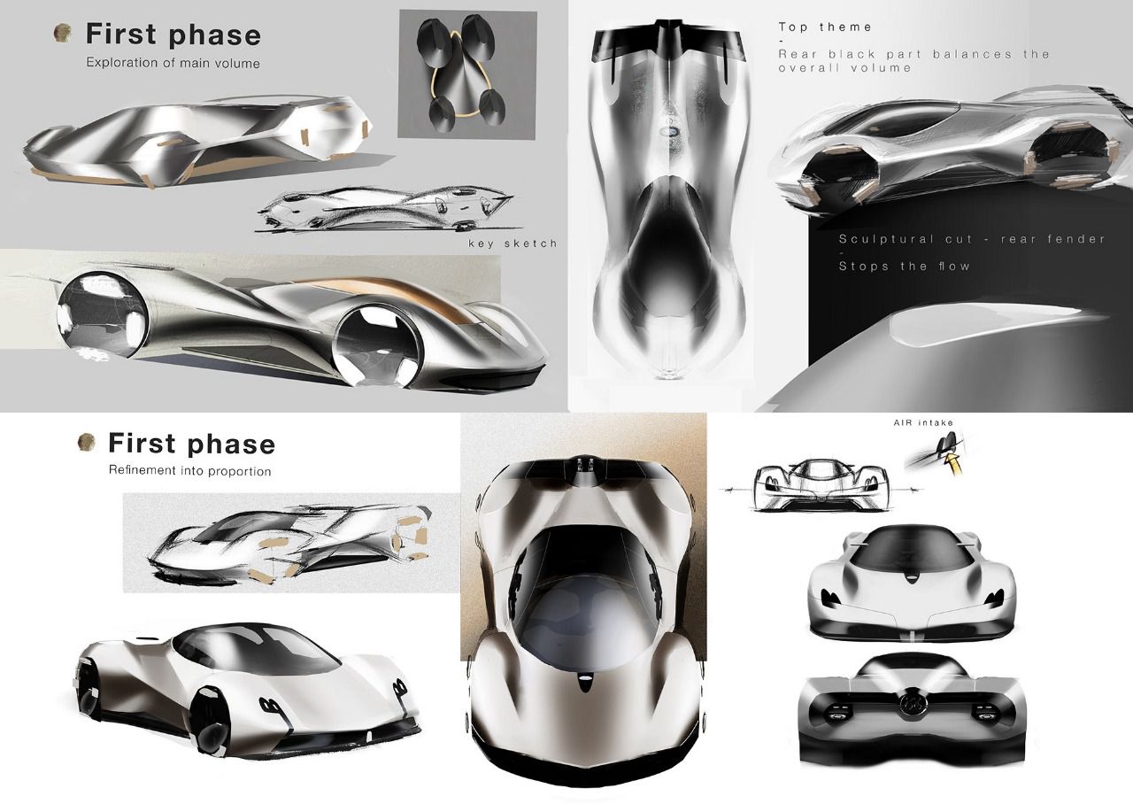 Primera fase del proceso de diseño de Alisea. Exploración de volumenes y proporciones (Autor: Txomin Munitxa)