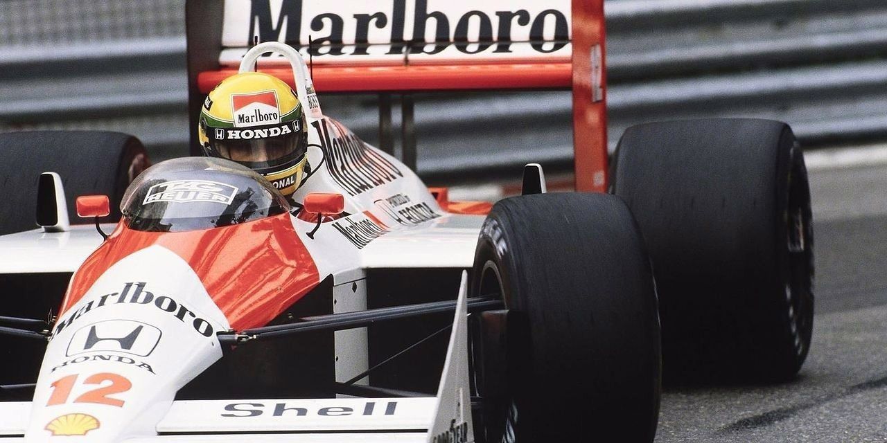 Ayrton Senna y el MP4/4 en Mónaco 1988
