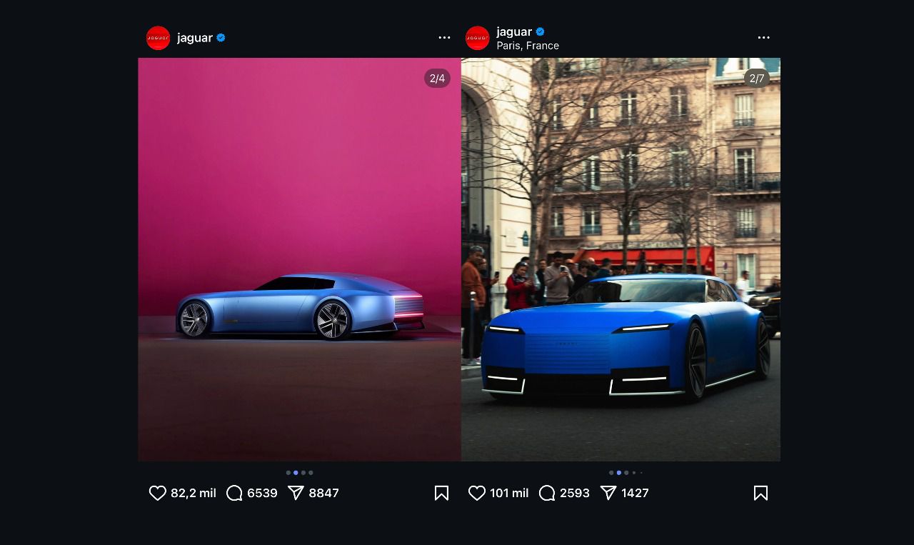 Campaña de Jaguar con su nuevo lenguaje de diseño y logo
