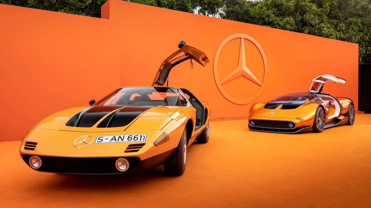 Mercedes C111 segunda generación junto con el Vision One Eleven