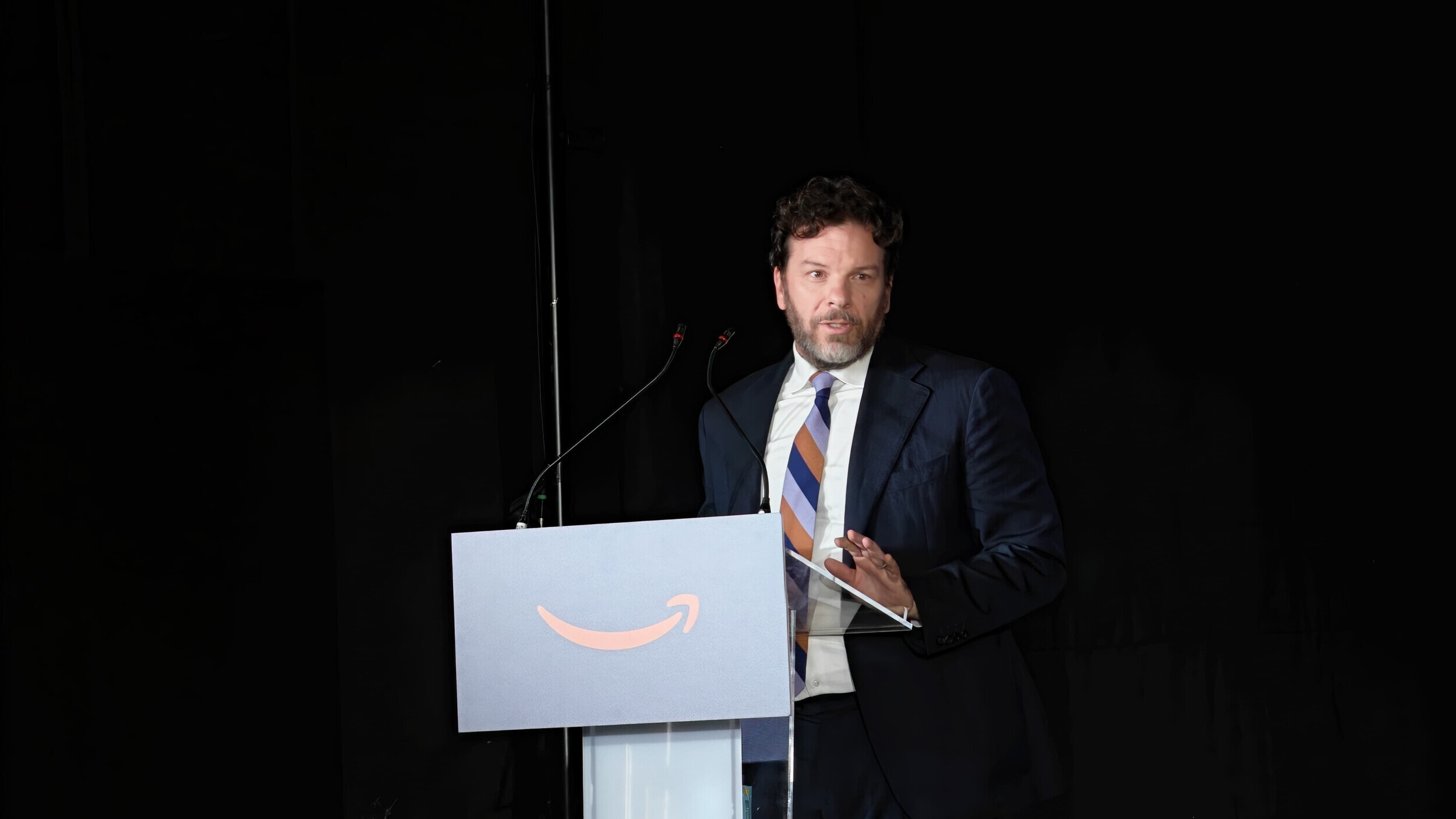 Russ Grandinetti, vicepresidente global de Amazon, durante su intervención en el 15 aniversario de Amazon en España