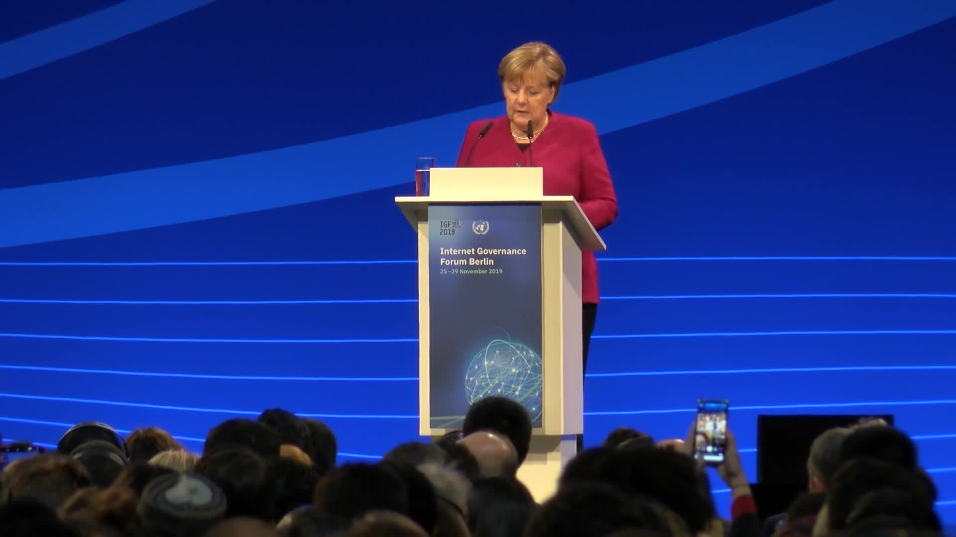 Angela Merkel en su discurso introductorio