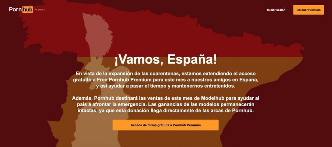 PornHub regala cuentas premium a ciudadanos españoles e italianos